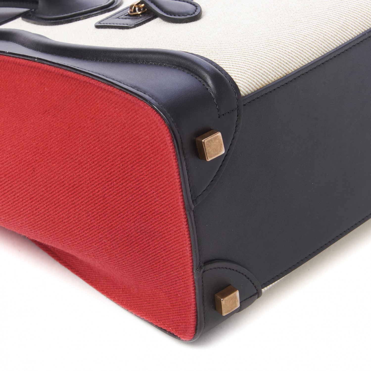 Celine Canvas Smooth Calfskin Micro Tri-Color Luggage Carmin 5 of 9