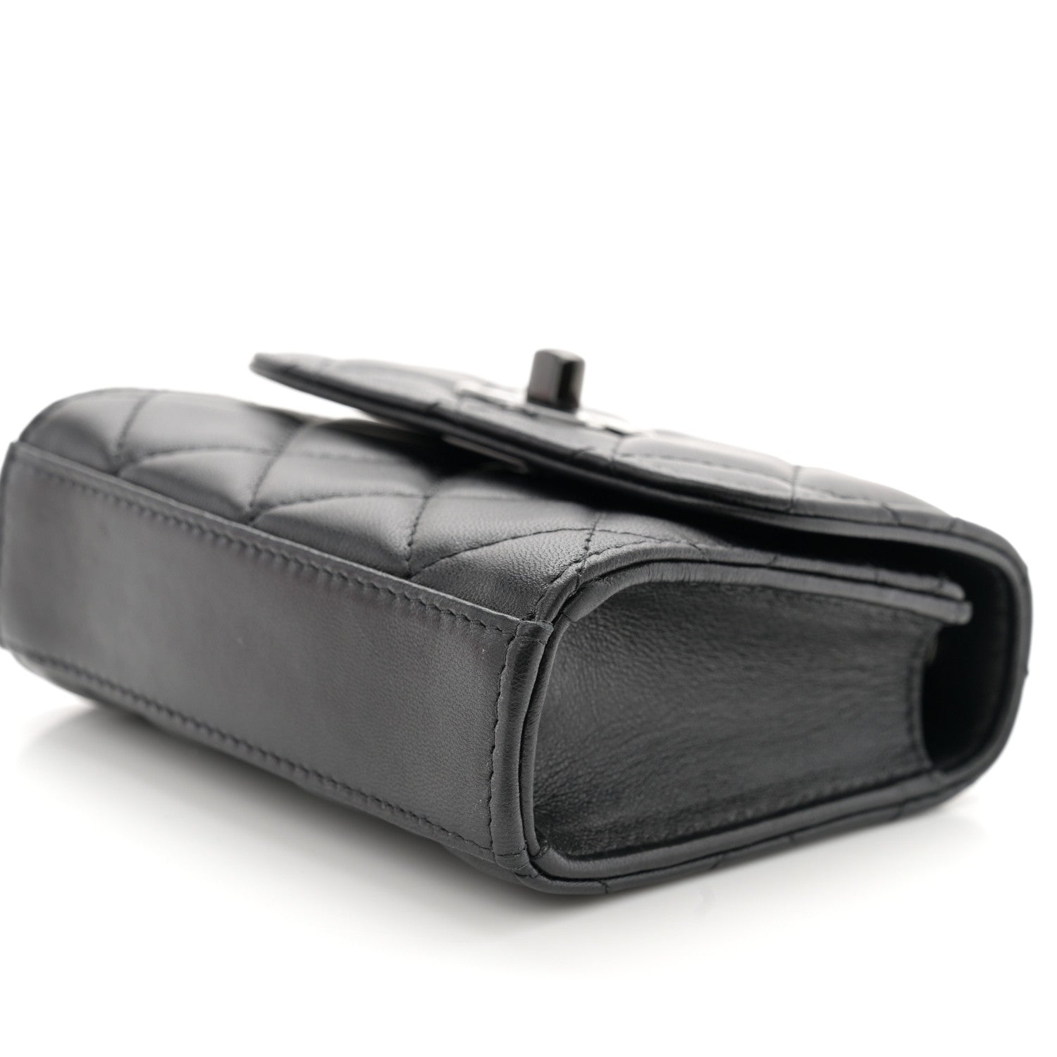 Chanel Lambskin Quilted Mini Trendy CC Clutch With Chain So Black 10 of 10
