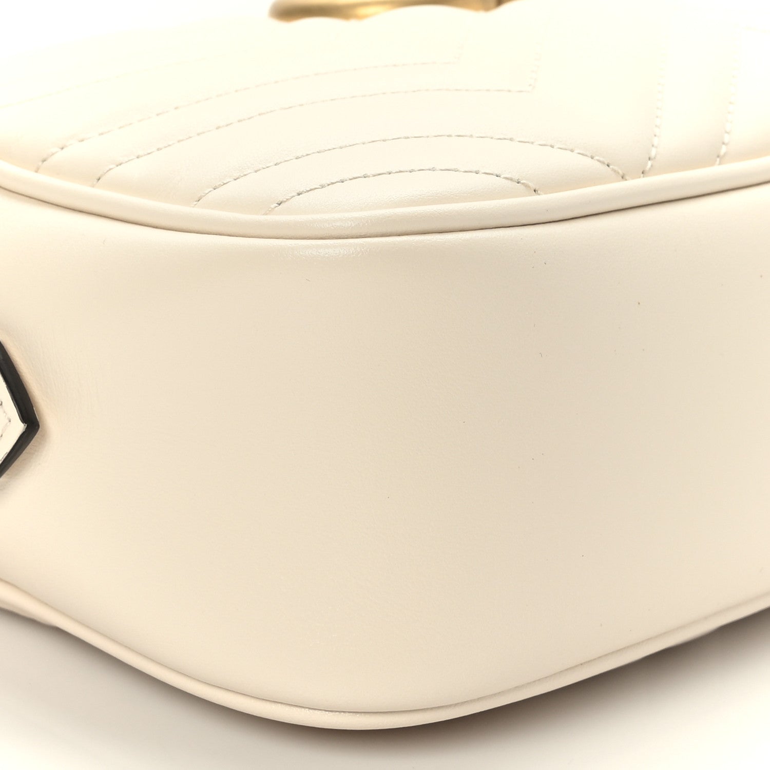 Gucci Calfskin Matelasse Small GG Marmont Chain Shoulder Bag White 7 of 8