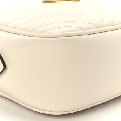 Gucci Calfskin Matelasse Small GG Marmont Chain Shoulder Bag White 7 of 8