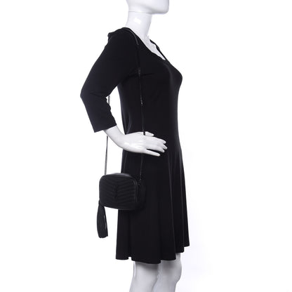 Saint Laurent Grain De Poudre Matelasse Monogram Mini Lou Camera Bag Black 2 of 10