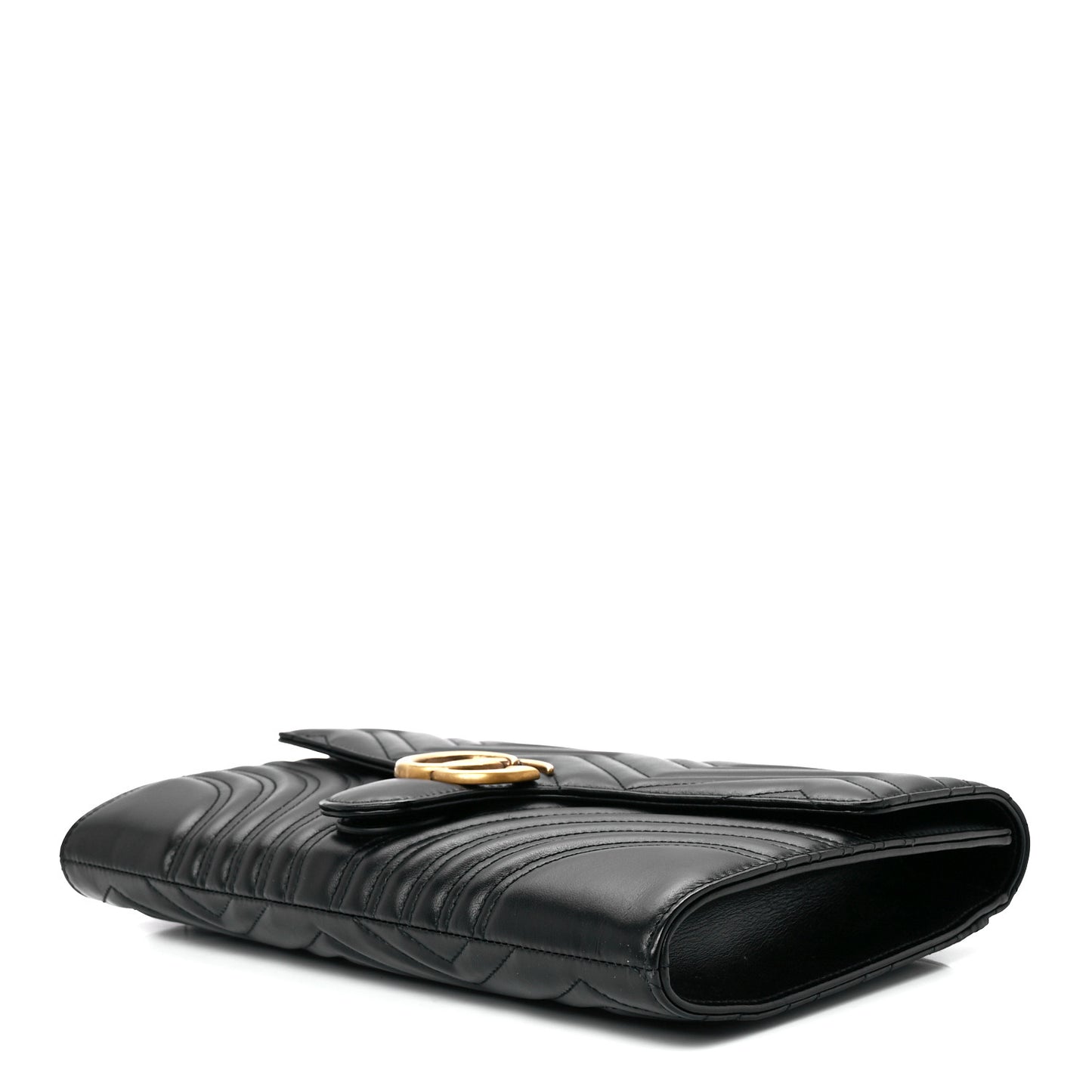 Calfskin Matelasse GG Marmont Clutch Black