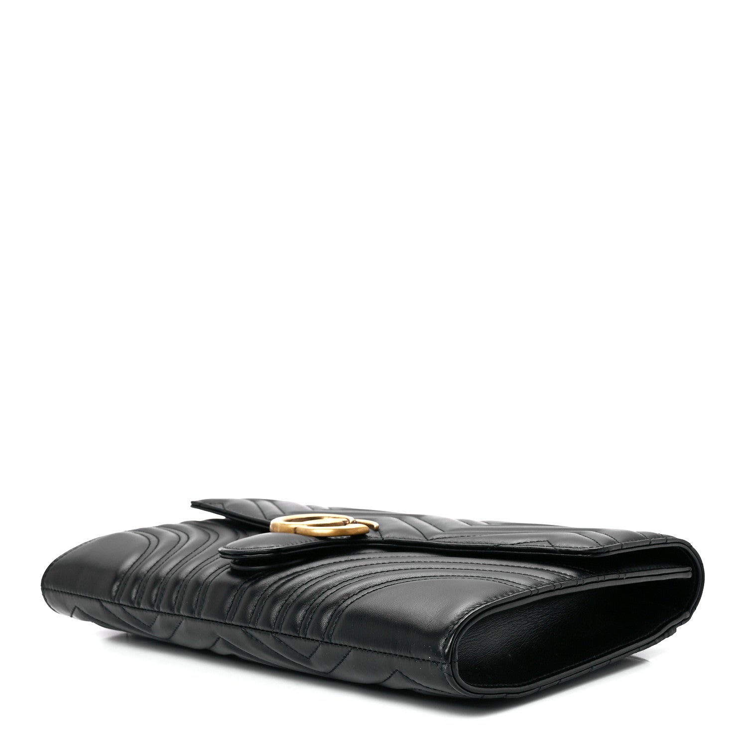 Gucci Calfskin Matelasse GG Marmont Clutch Black 10 of 12