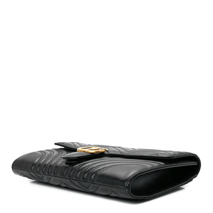 Gucci Calfskin Matelasse GG Marmont Clutch Black 10 of 12