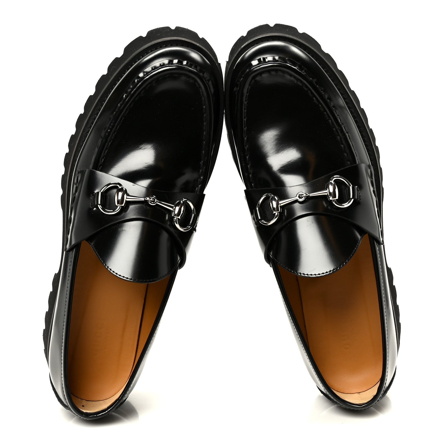 Gucci Cordovan Lux Womens Horsebit 45mm Platform Loafers 41 Black 2 of 10
