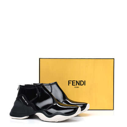 Fendi Vernice High-Tech Womens FFluid Zip Up Sneakers 40 Black White 15 of 15