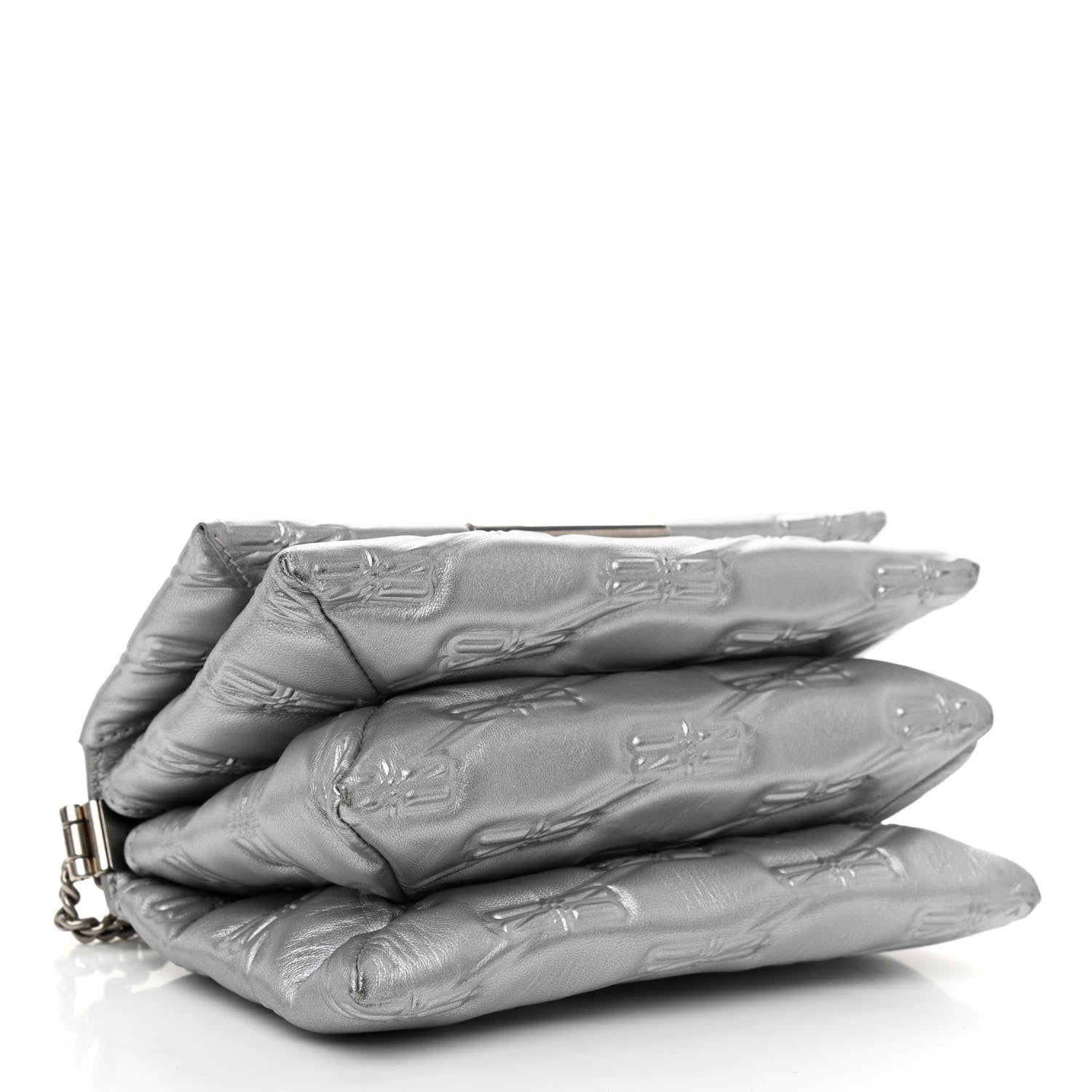 Balenciaga Nappa Allover License BB Monogram Embossed Small Triplet Bag Silver 4 of 9