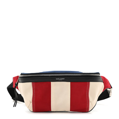 Saint Laurent Canvas Classic Belt Bag Red Blue White 1 of 9