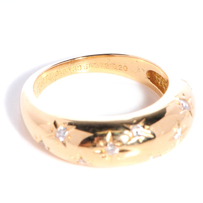 Van Cleef & Arpels 18k White Gold Diamond Dome Star Ring Size 50 5.5 3 of 4