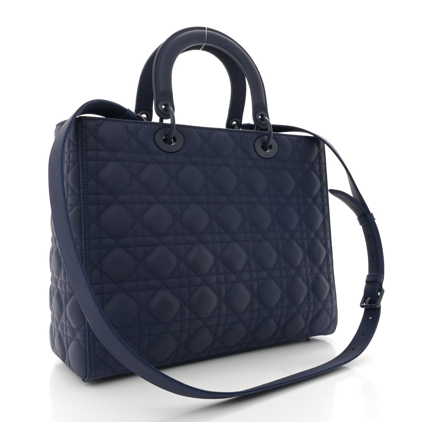 Ultra Matte Calfskin Cannage Large Lady Dior Blue