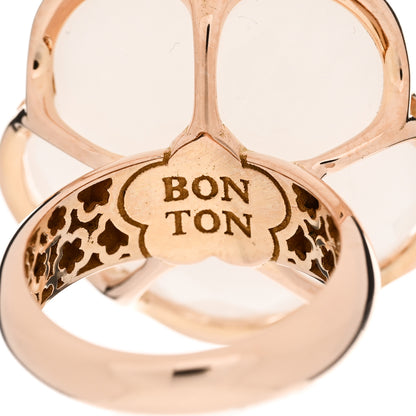 Pasquale Bruni 18K Rose Gold Diamond Milky Quartz 22mm Bon Ton Ring 53 6.5 5 of 7