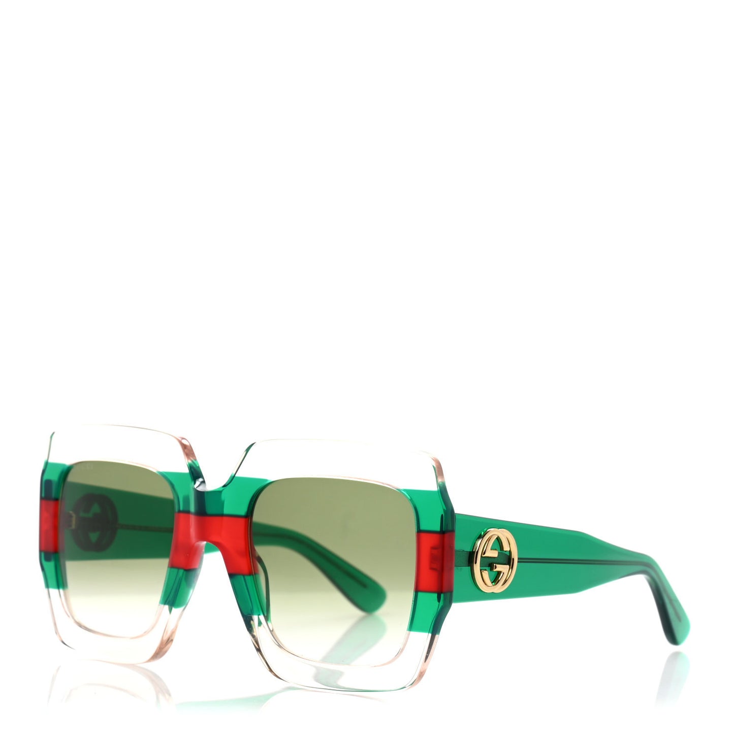 Acetate Square Web Frame GG0178S Sunglasses Green Red