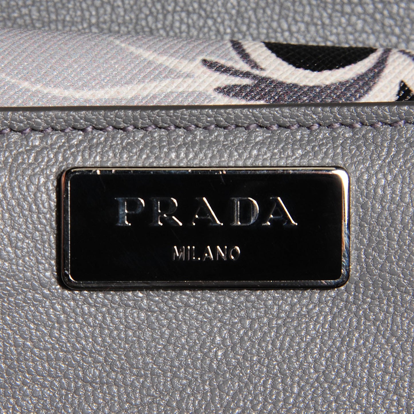 Saffiano Printed Floral Sound Shoulder Bag Black Nero