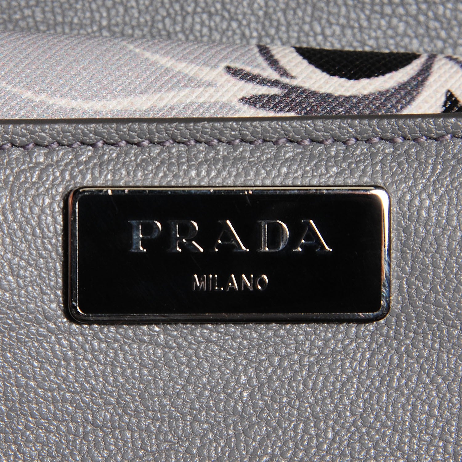 Prada Saffiano Printed Floral Sound Shoulder Bag Black Nero 8 of 8