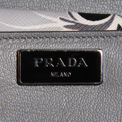Prada Saffiano Printed Floral Sound Shoulder Bag Black Nero 8 of 8