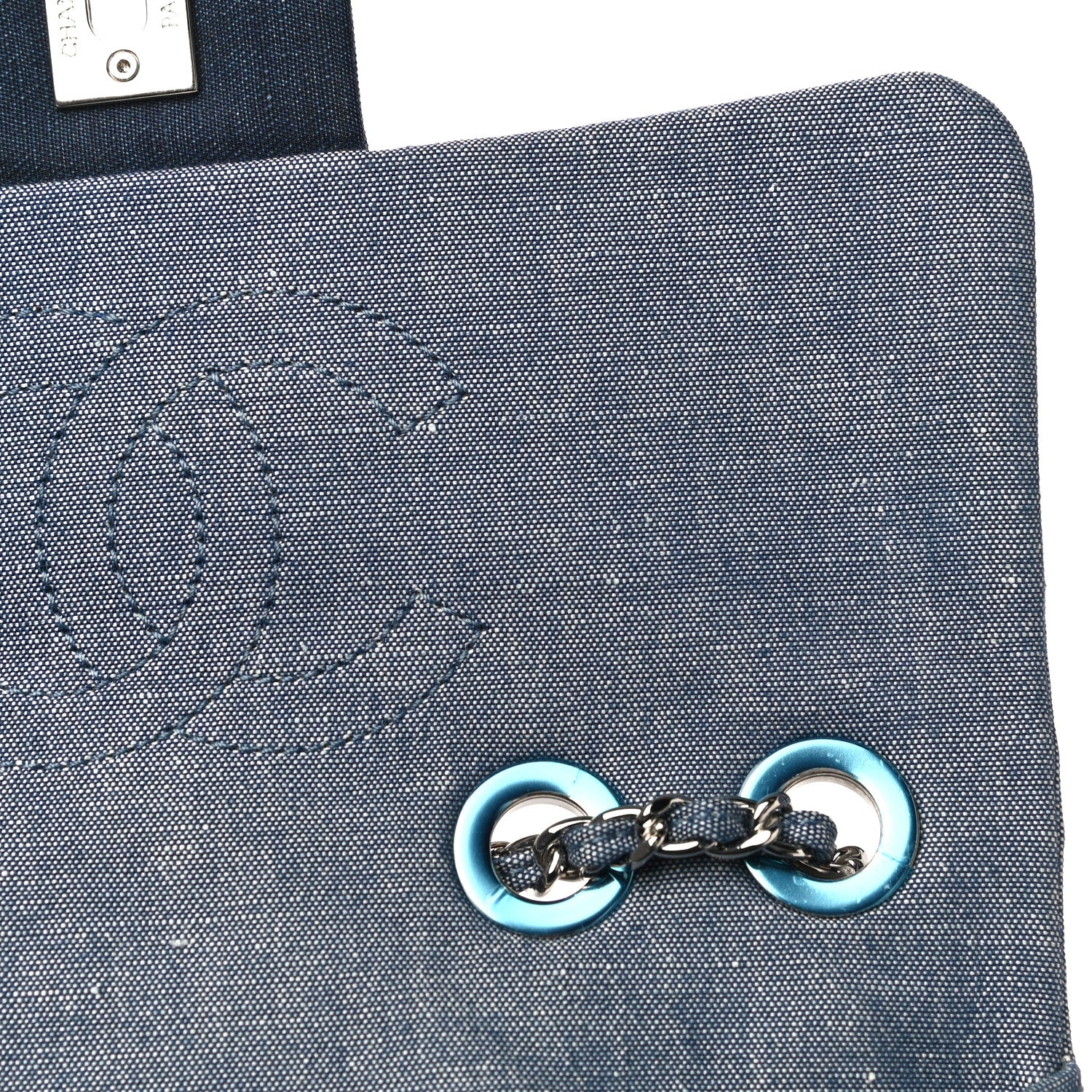 Chanel Denim Quilted Small Medallion Flap Blue 14 of 27