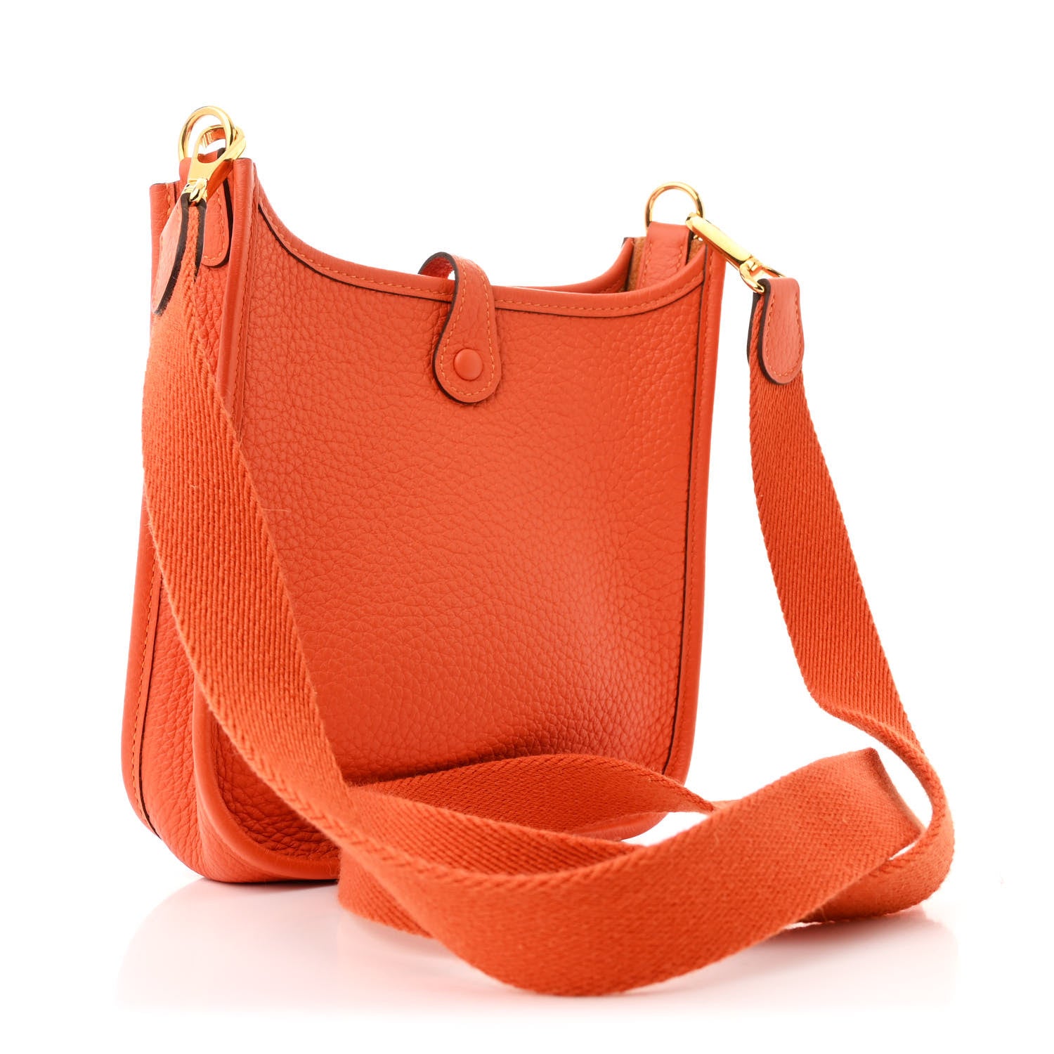 Hermes Taurillon Clemence Evelyne TPM Orange 3 of 10