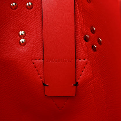 Christian Louboutin Crepe Satin Leopard Print Empire Spike Studded Mini Cabachic Bucket Bag Brown 7 of 10