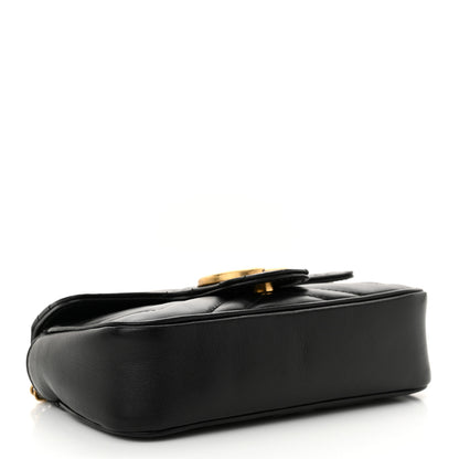 Gucci Calfskin Matelasse Super Mini GG Marmont Shoulder Bag Black 4 of 13