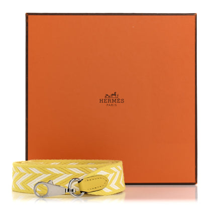 Hermes Toile Swift 25mm Sangle ZigZag Shoulder Strap Jaune De Naples White 7 of 7