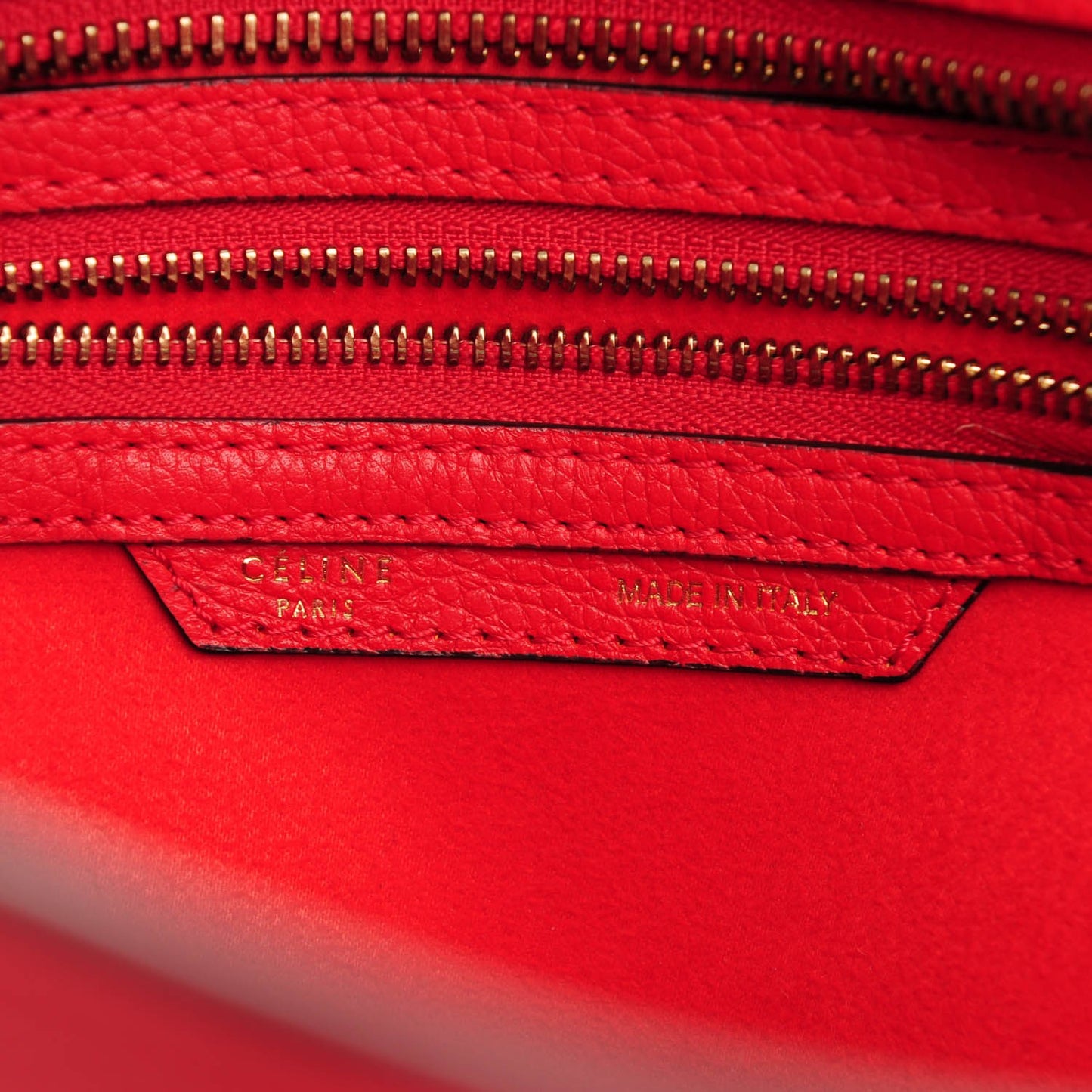 Drummed Calfskin Micro Luggage Coquelicot