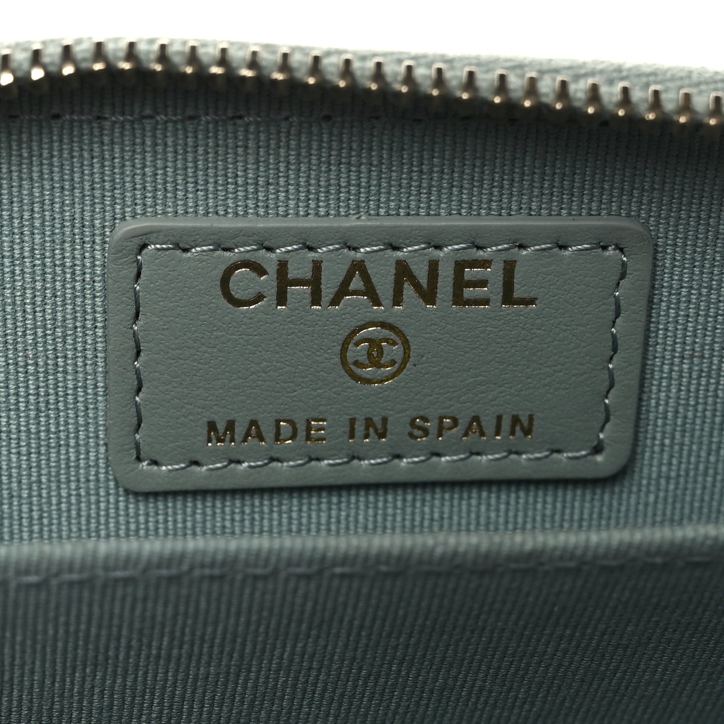 Caviar Quilted Zip Around Coin Purse Wallet Grey
