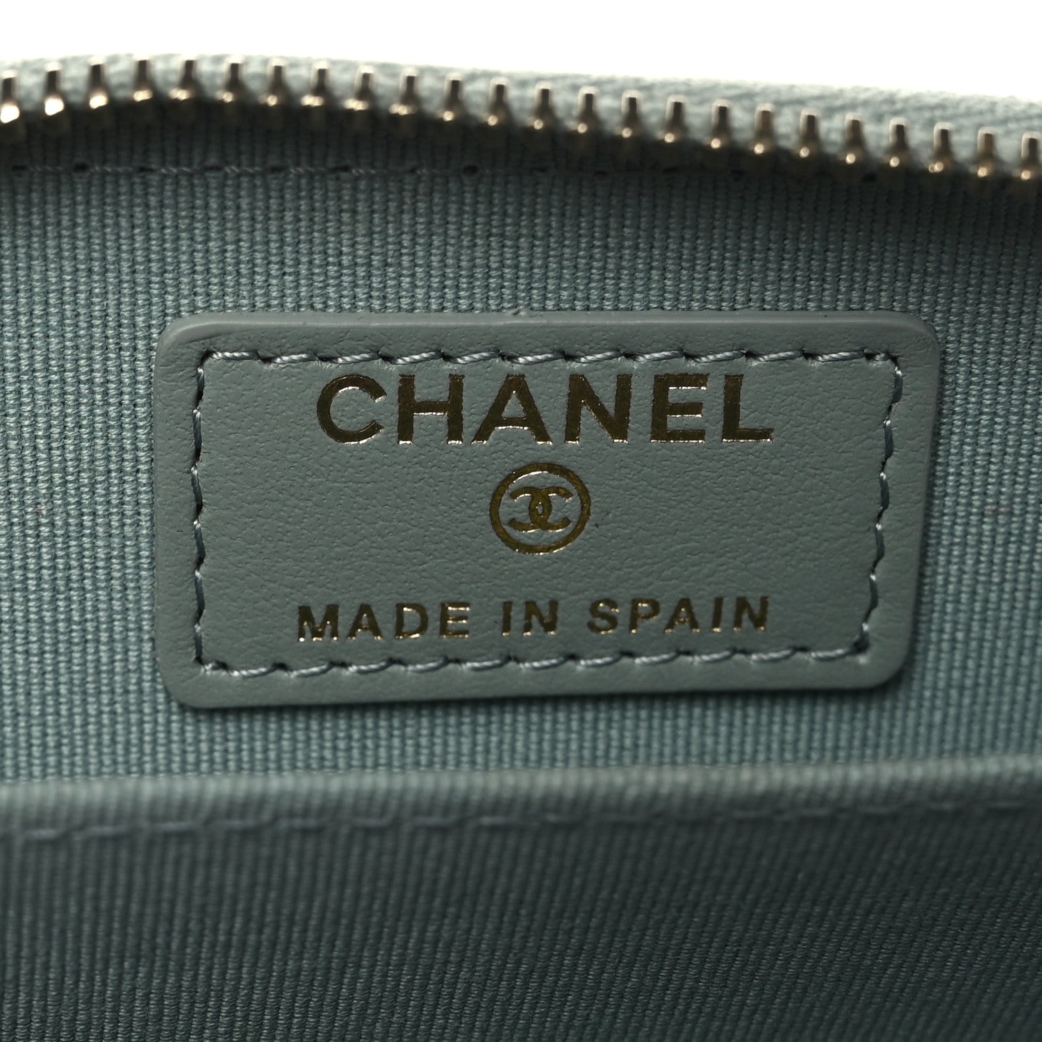 Chanel Caviar Quilted Zip Around Coin Purse Wallet Grey 6 of 7