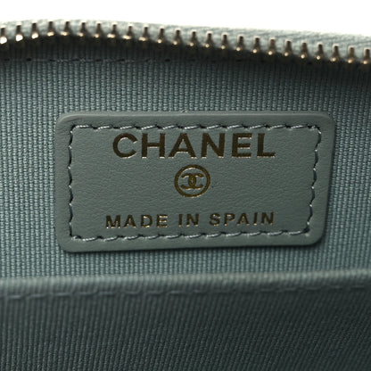 Chanel Caviar Quilted Zip Around Coin Purse Wallet Grey 6 of 7