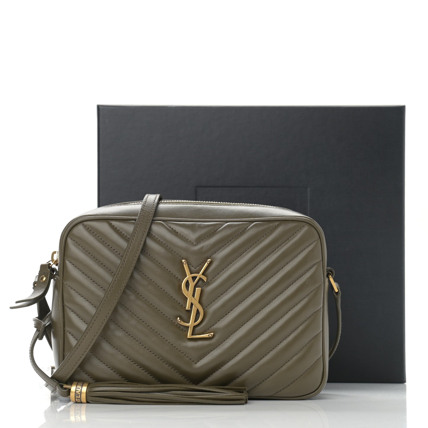 Calfskin Matelasse Monogram Lou Camera Bag Military Olive