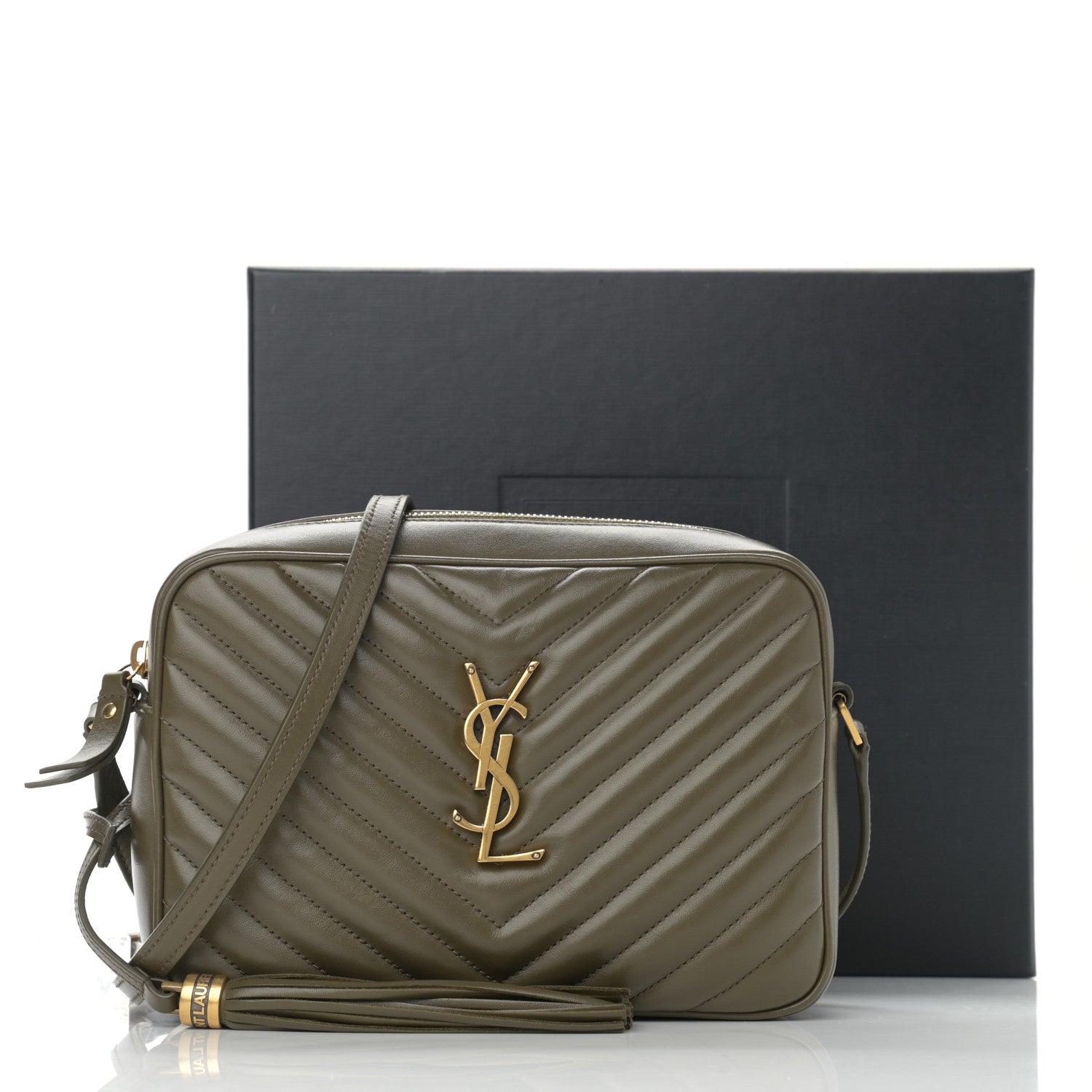 Saint Laurent Calfskin Matelasse Monogram Lou Camera Bag Military Olive 11 of 11