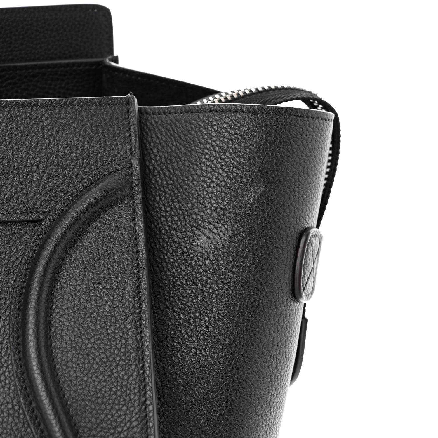 Celine Drummed Calfskin Mini Luggage Black 11 of 13