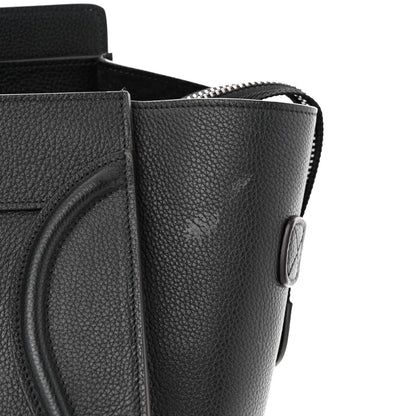 Celine Drummed Calfskin Mini Luggage Black 11 of 13