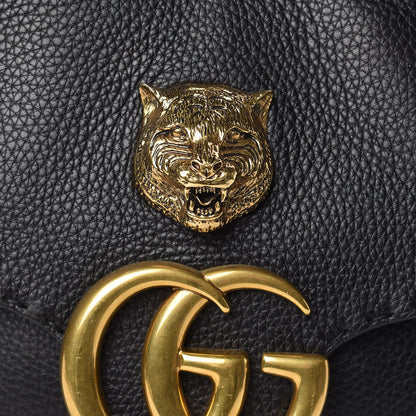 Gucci Cellarius Calfskin Feline GG Marmont Flap Shoulder Bag Black 9 of 11