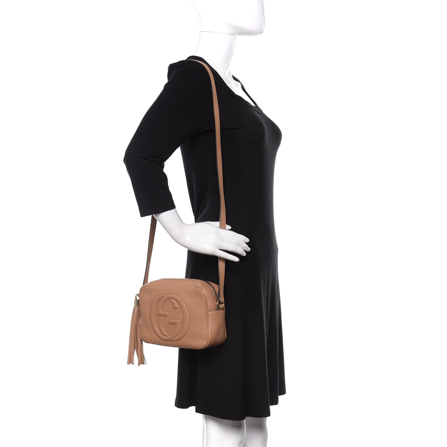 Pebbled Calfskin Small Soho Disco Bag Camelia