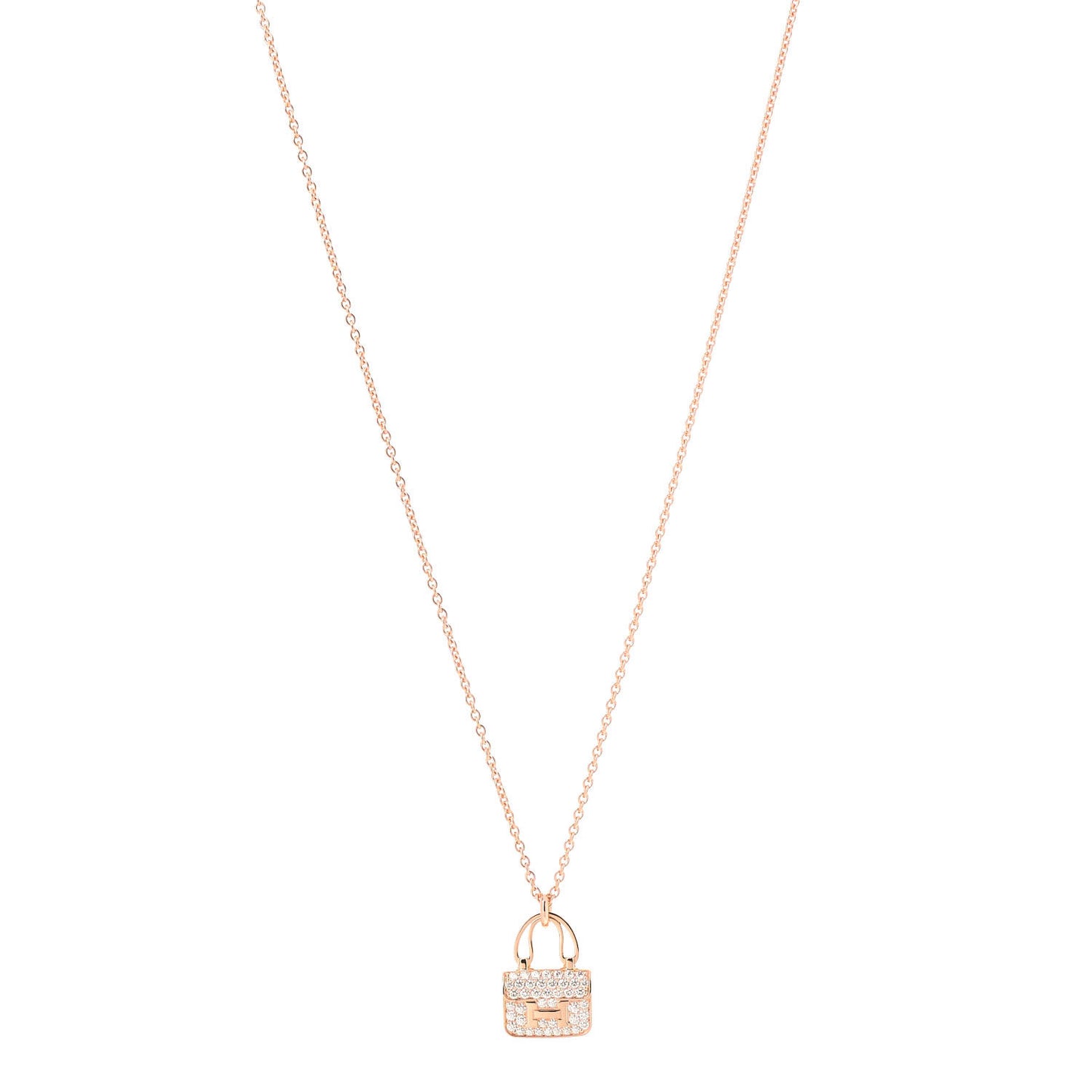 18K Rose Gold Diamond Constance Amulettes Pendant Necklace