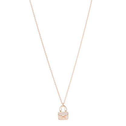 Hermes 18K Rose Gold Diamond Constance Amulettes Pendant Necklace 1 of 6