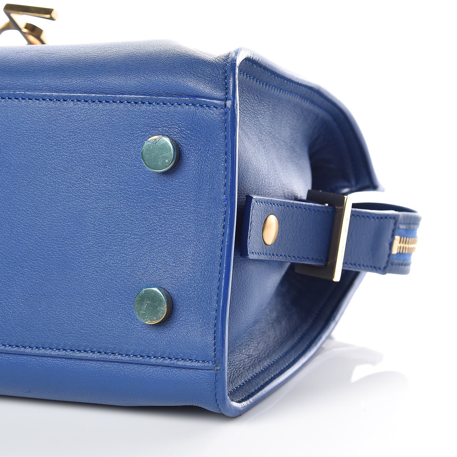 Saint Laurent Calfskin Monogram Baby Cabas Blue Majorelle 10 of 18
