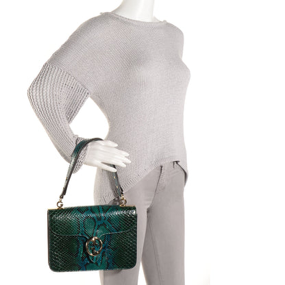 Gucci Python Medium 1973 Shoulder Flap Bag Malachite Green 2 of 8