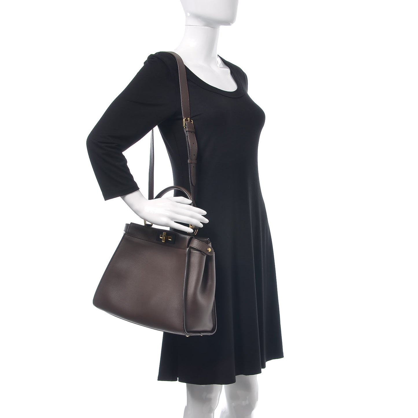 Vitello Seta Shiny Nappa Medium Peekaboo Iconic Satchel Moresco Rosa Doll