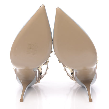 Valentino Garavani Patent Nappa Rockstud Ankle Strap 100mm Pumps 40.5 Sky Sorbet Poudre 5 of 8