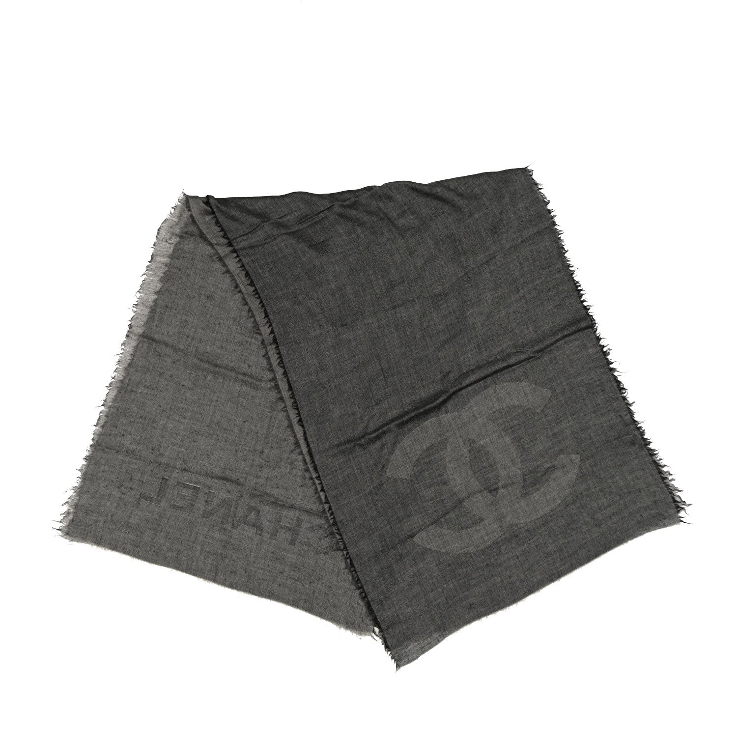 Chanel Cashmere CC Scarf Grey 2 of 3