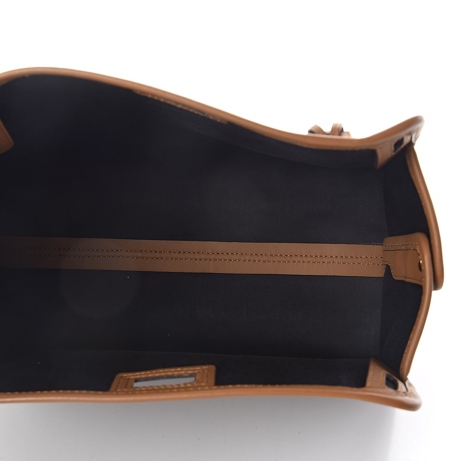 Fendi Glazed Fabric Vitello Century FF 1974 Stamp Patch Mini Peekaboo Defender Cover Mogano Panna Caramello 8 of 9