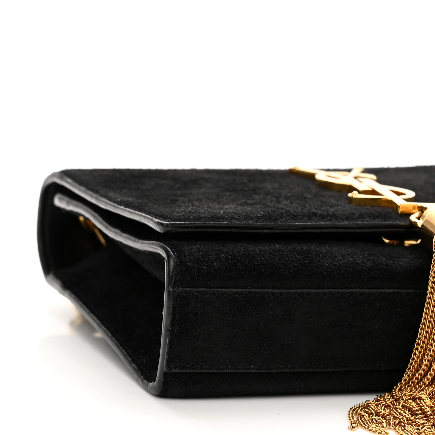 Saint Laurent Suede Small Classic Monogram Kate Tassel Satchel Black 9 of 10