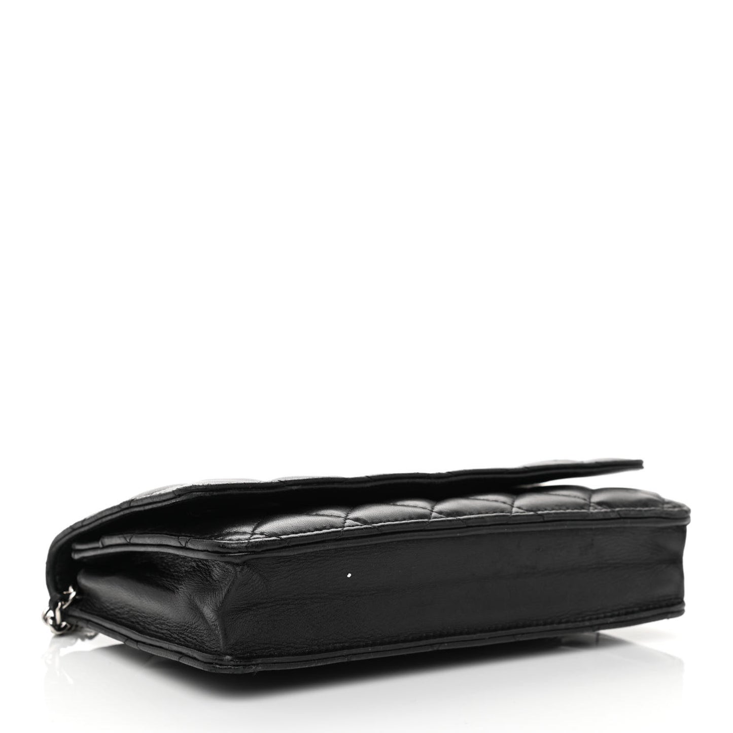 Lambskin Quilted Wallet On Chain WOC Black