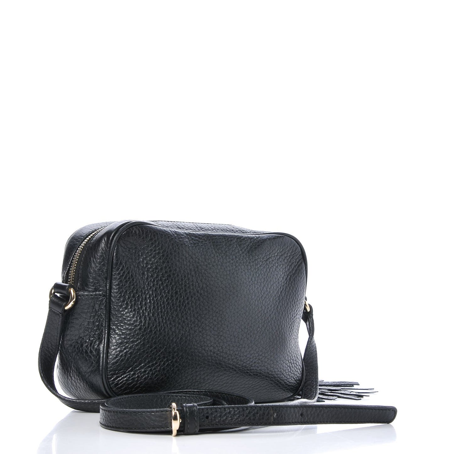 Pebbled Calfskin Small Soho Disco Bag Black
