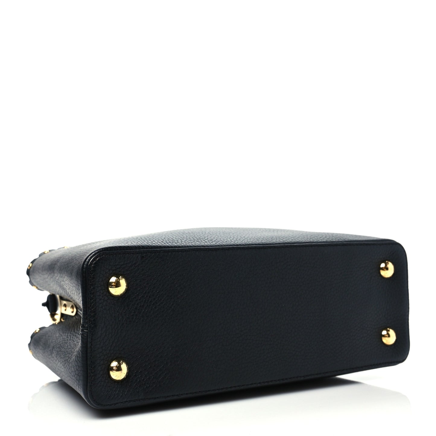 Taurillon Studded Capucines PM Black