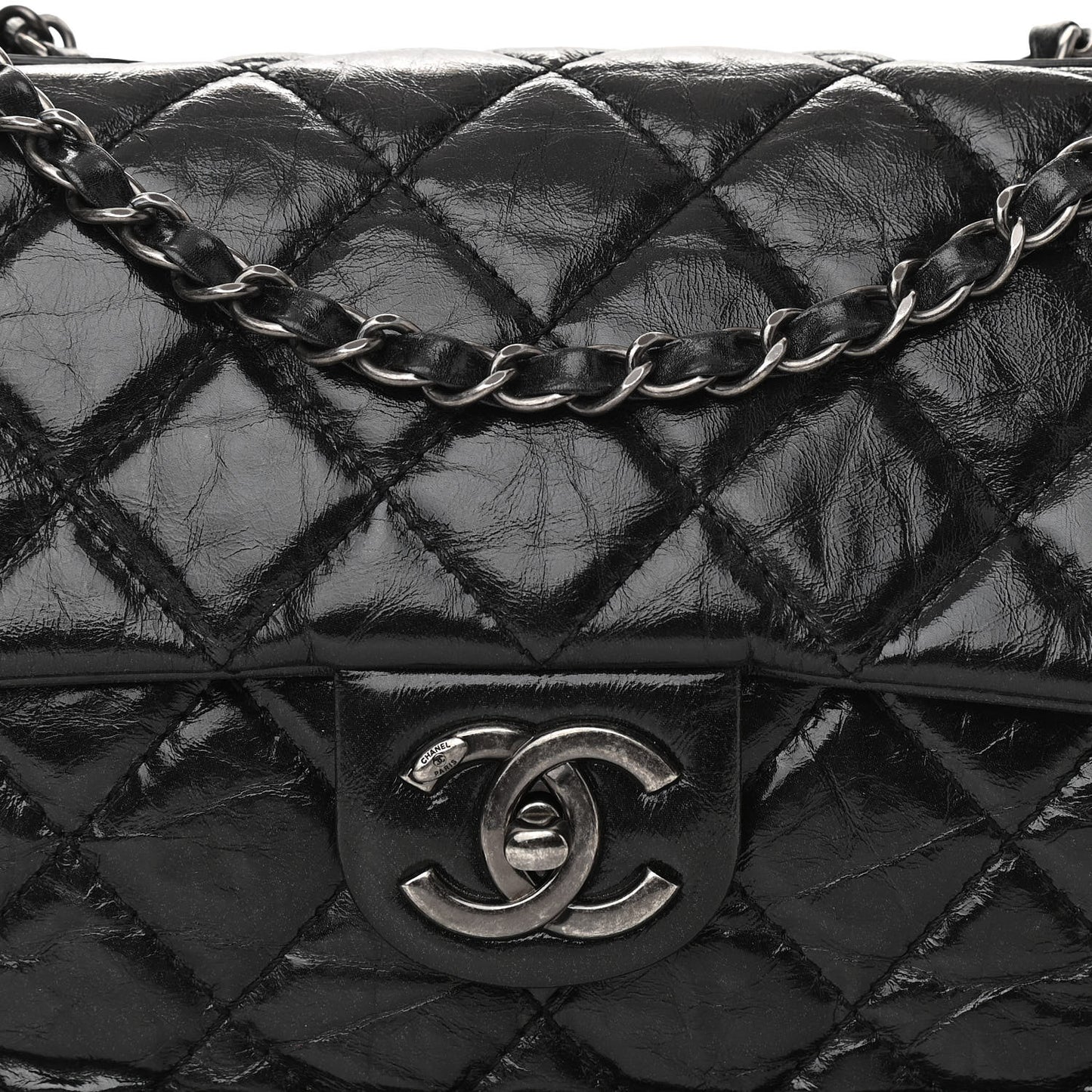 Aged Calfskin Flap Black