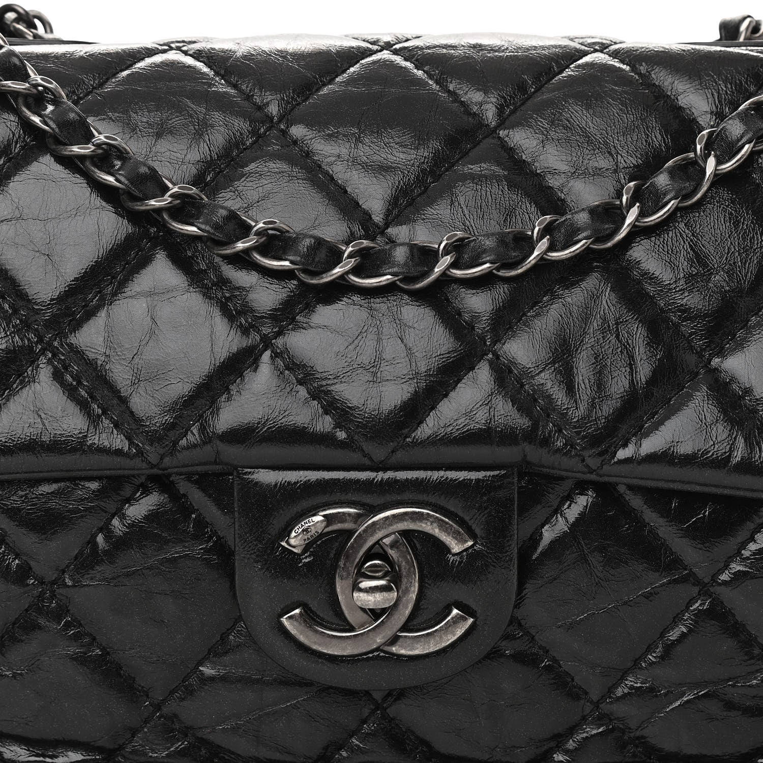 Chanel Aged Calfskin Flap Black 8 of 10