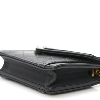 Saint Laurent Lambskin Quilted Monogram Micro Gaby Crossbody Bag Storm 9 of 10
