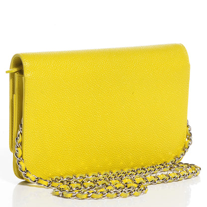 Chanel Caviar Timeless CC Wallet on Chain WOC Yellow 5 of 11